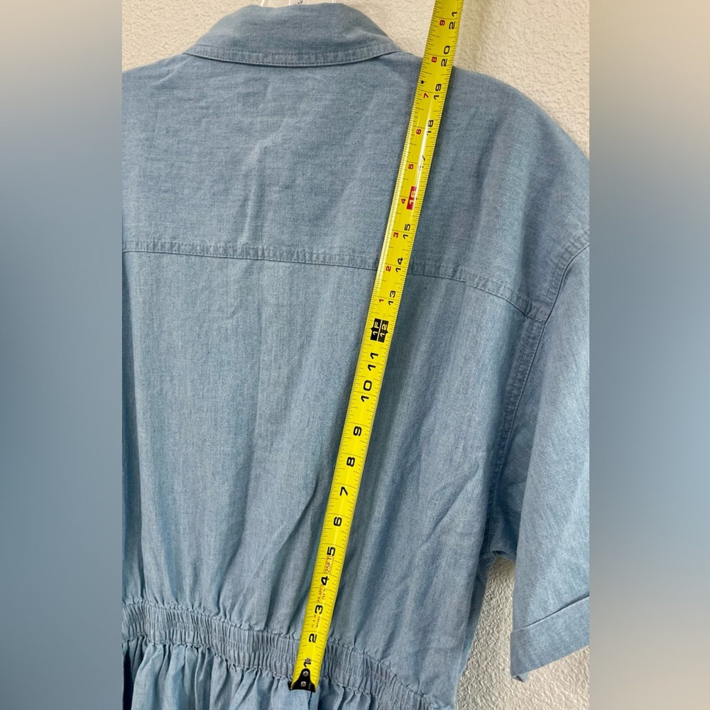Vintage NWOT Eddie Bauer Blue Chambray Maxi Button-Up Dress Size XL/TG - Picture 11 of 13